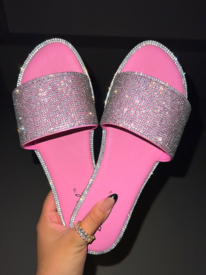 Pink 2025 bling sandals