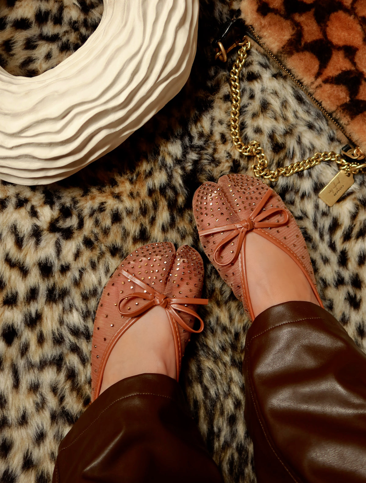 KENDALL MESH FLAT - BROWN