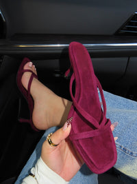LUNA MIDI HEEL - WINE SUEDE