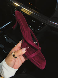 LUNA MIDI HEEL - WINE SUEDE