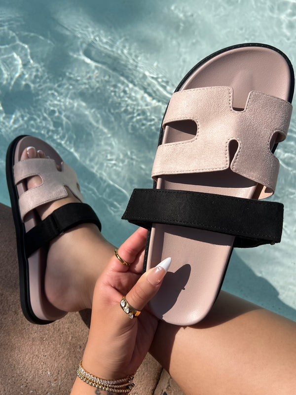 CABANA SANDAL - NUDE/BLACK
