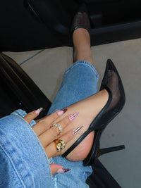 CALI HEEL - BLACK MESH