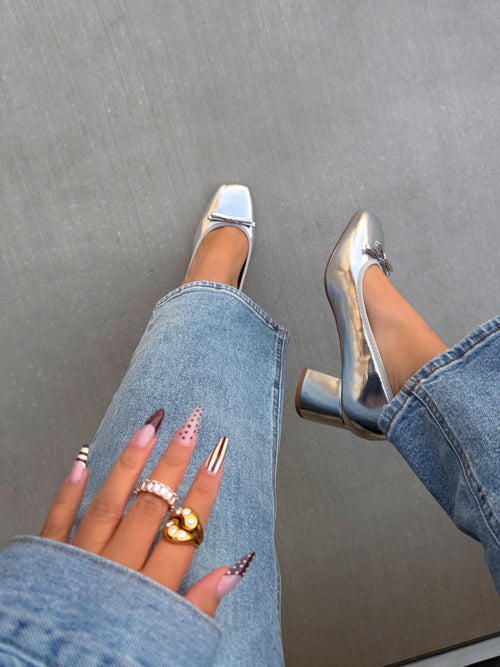 ALBA HEEL- SILVER