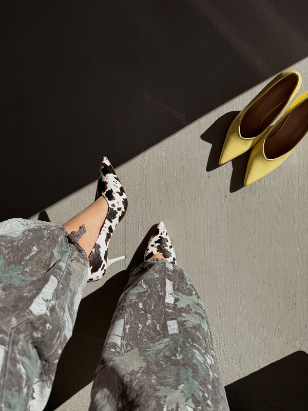 FELICIA HEEL - COW PRINT