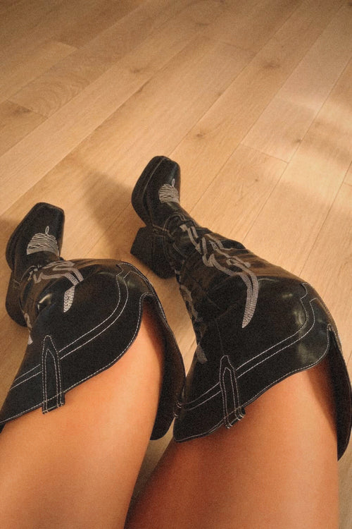 MARIAH WESTERN BOOT - BLACK