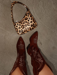 JULEE COW GIRL BOOT - BROWN