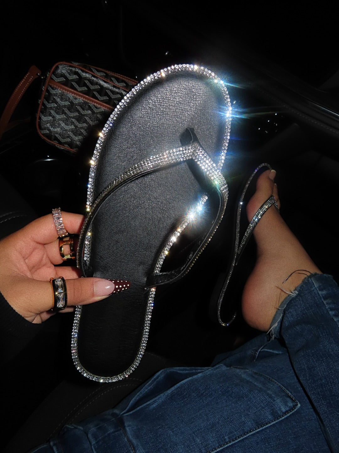 HAYDEE EMBELLISHED SANDAL - BLACK