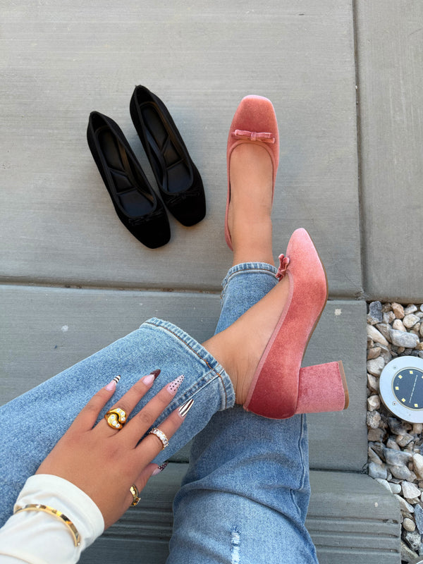 24HR PROMO- NELE HEEL- MAUVE VELVET