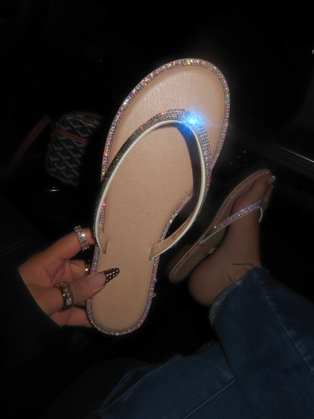 HAYDEE EMBELLISHED SANDAL - WHITE