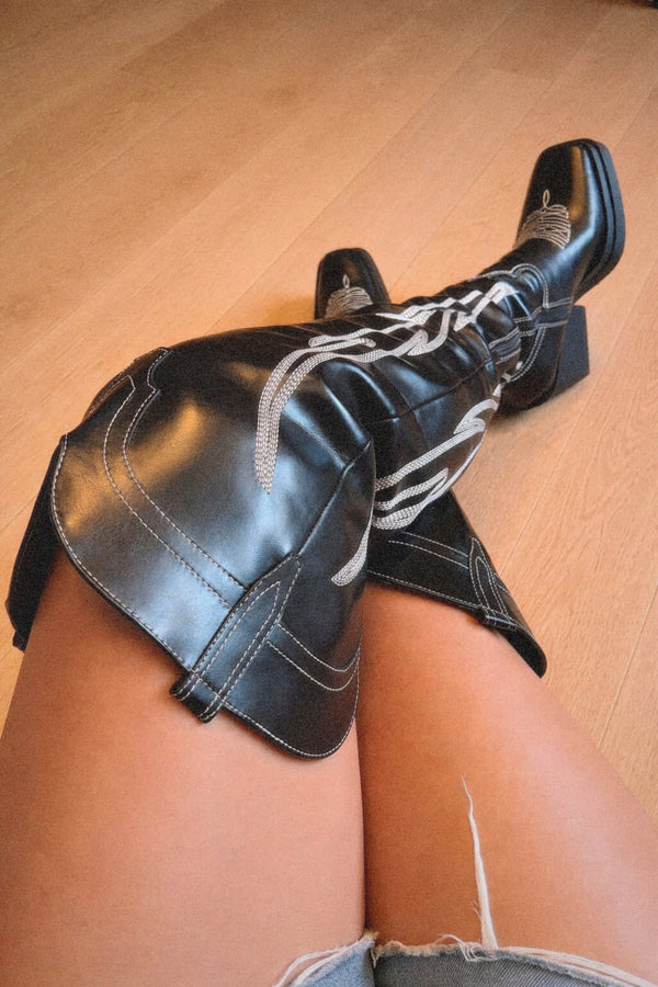 MARIAH WESTERN BOOT - BLACK