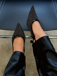 OLIVIA EMBELLISHED HEEL - BLACK