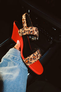 VALERIE HEEL - RED/LEOPARD
