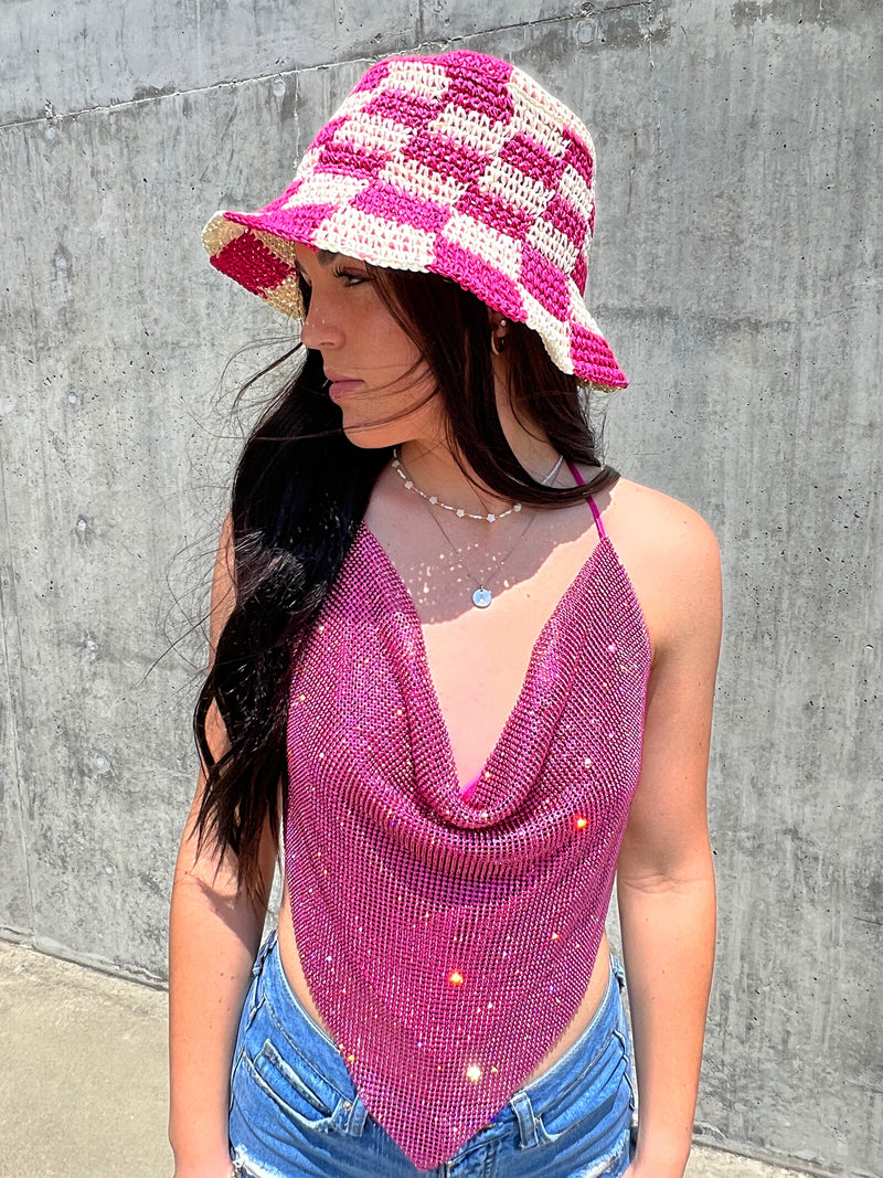 Summerly Hat - Pink/White